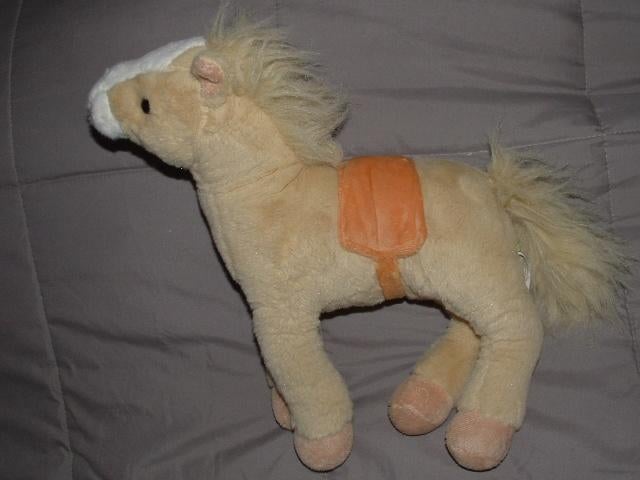 EDDY TOYS PAARD VELOURS ECRU MET WITTE SNUIT EN BLES, Ophalen of Verzenden, Nieuw, Overige typen