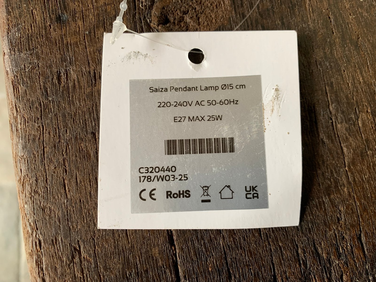 Saiza Hanglamp Ø15 cm - Keramiek/Steen, Ophalen, Nieuw, Keramiek, E27 (groot)
