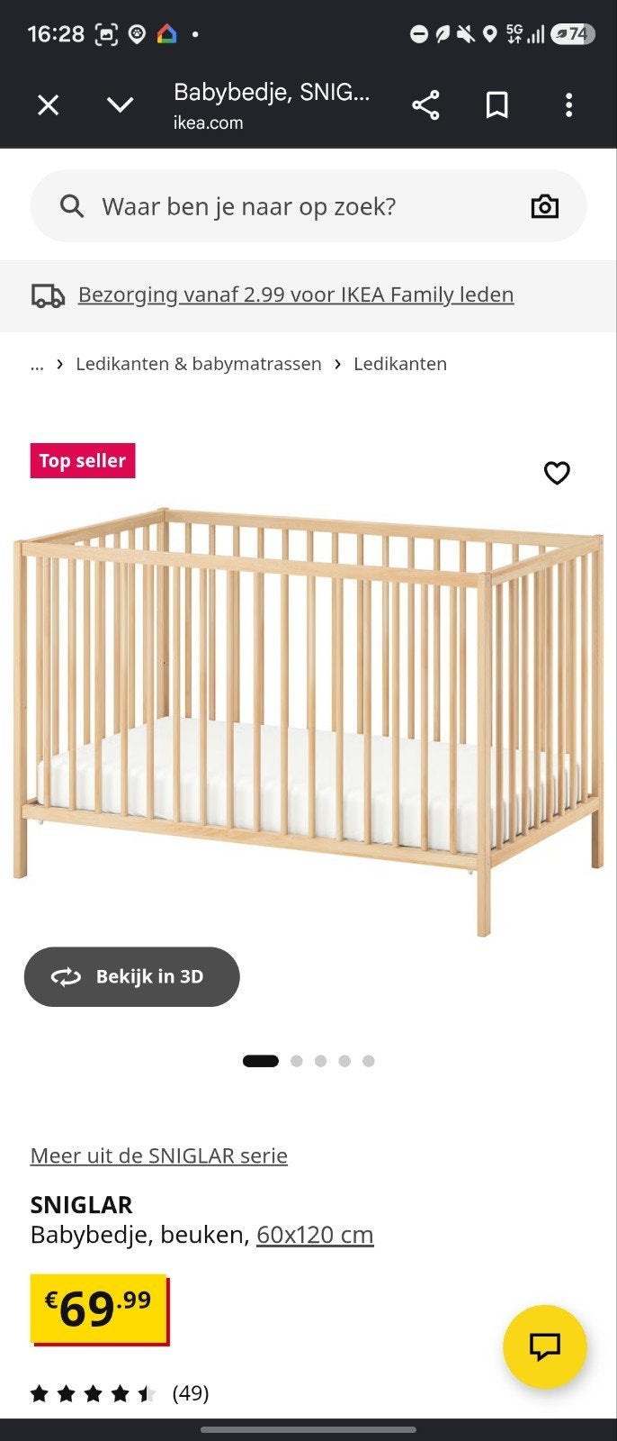 IKEA SNIGLAR Ledikant, Ophalen of Verzenden