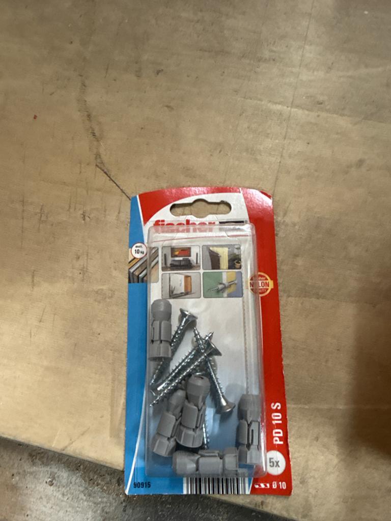 Partij Fischer pluggen PD 10 S met schroeven (10 stuks), Ophalen of Verzenden, Nieuw, Minder dan 50 mm, Pluggen