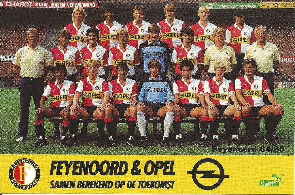 1984-1985 fotokaart Opel Feyenoord, Verzamelen, Verzenden, Zo goed als nieuw, Feyenoord, Spelerskaart