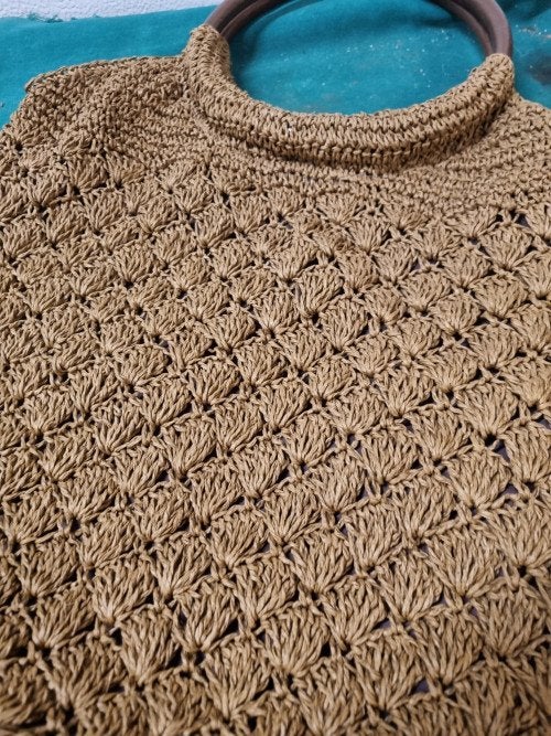 handtas geweven bruin ronde handvaten, Ophalen of Verzenden, 'T Olde Gre-j, Info@toldegrej.nl, Endepoelstraat 20f Didam