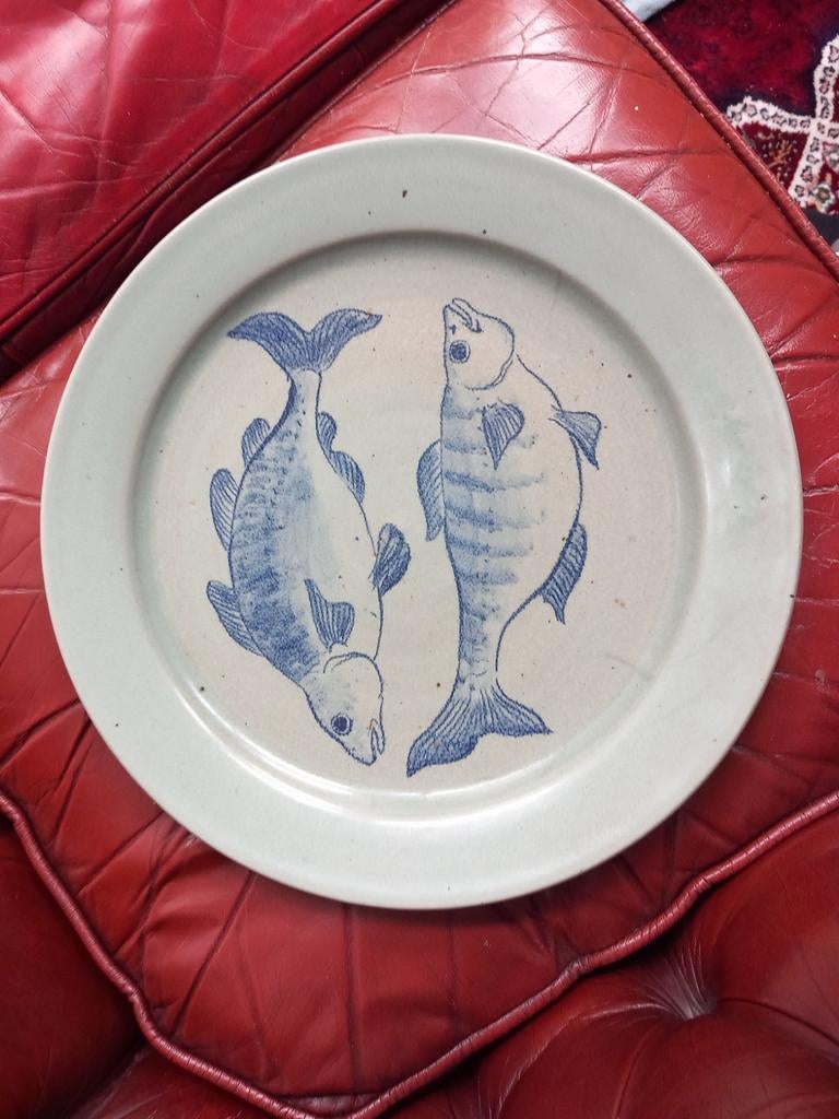 Oude visschaal bord, Antiek en Kunst, Ophalen of Verzenden