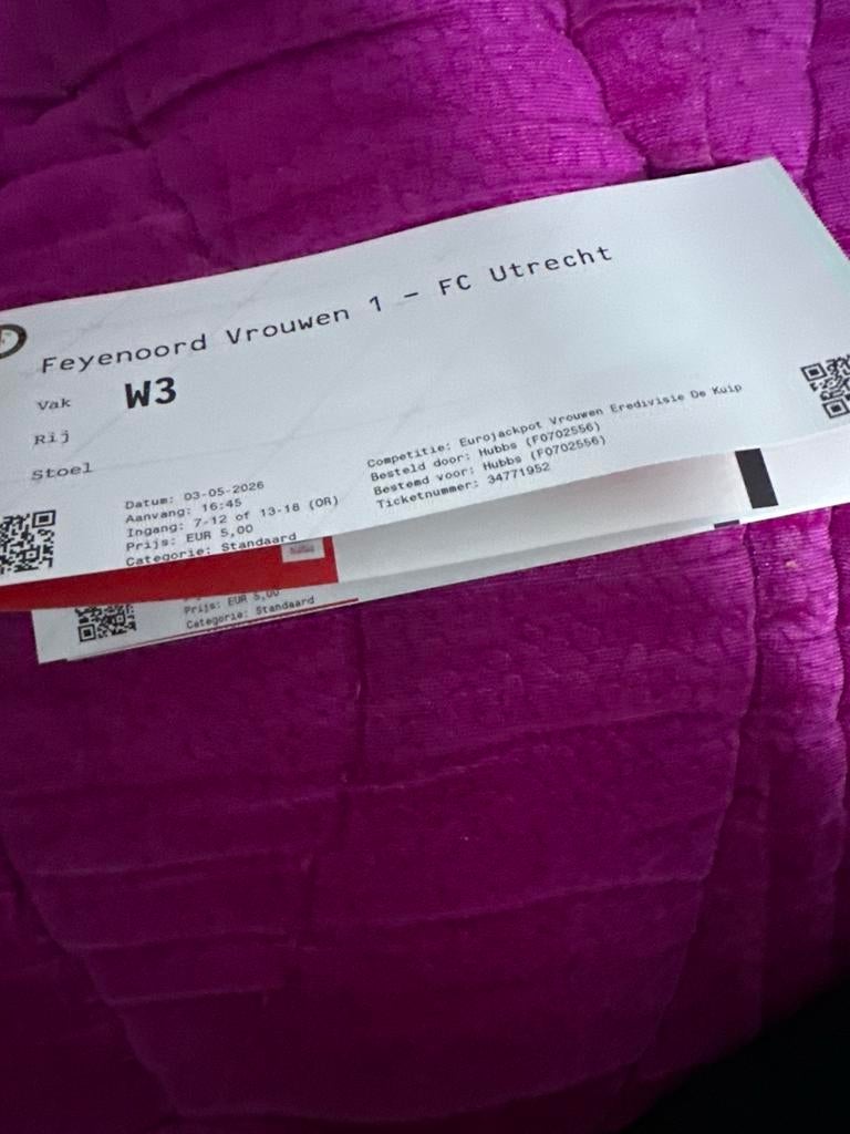Feyenoord vrouwen westrijd, de kuip., Tickets en Kaartjes, Eén persoon, Juni