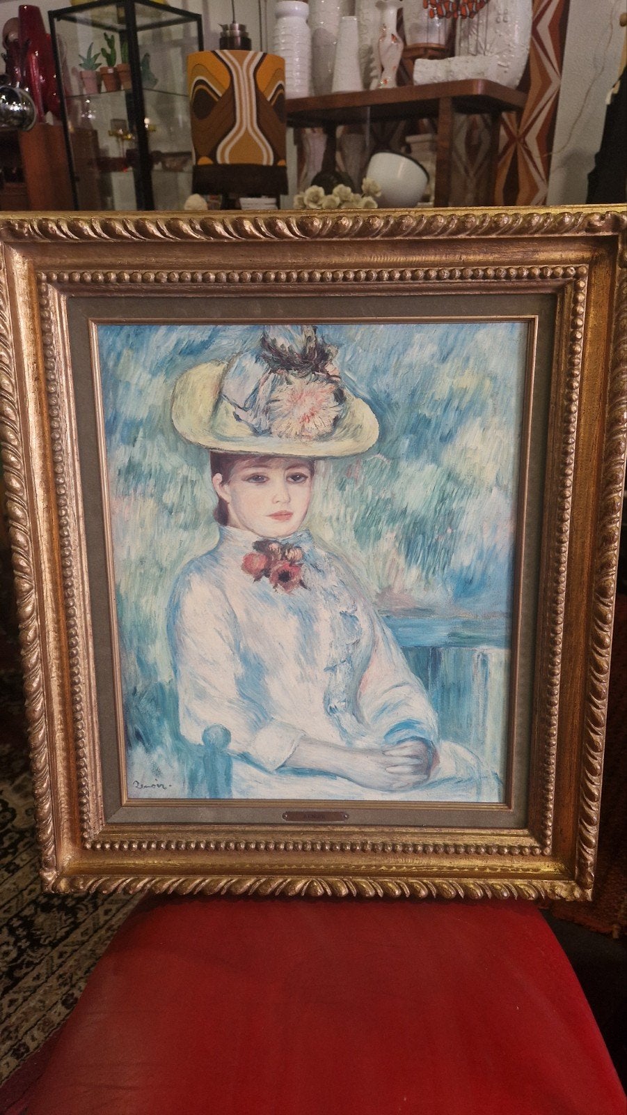 Duplicaat Renoir: Meisje met gele hoed op doek, Ophalen of Verzenden