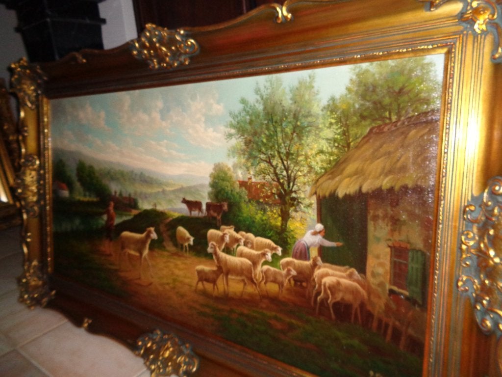 Grote prachtige G.Parmentier (1870)-Vermeld in BENEZIT, ARTO, Antiek en Kunst, Kunst | Schilderijen | Klassiek, Ophalen, Origineel werk