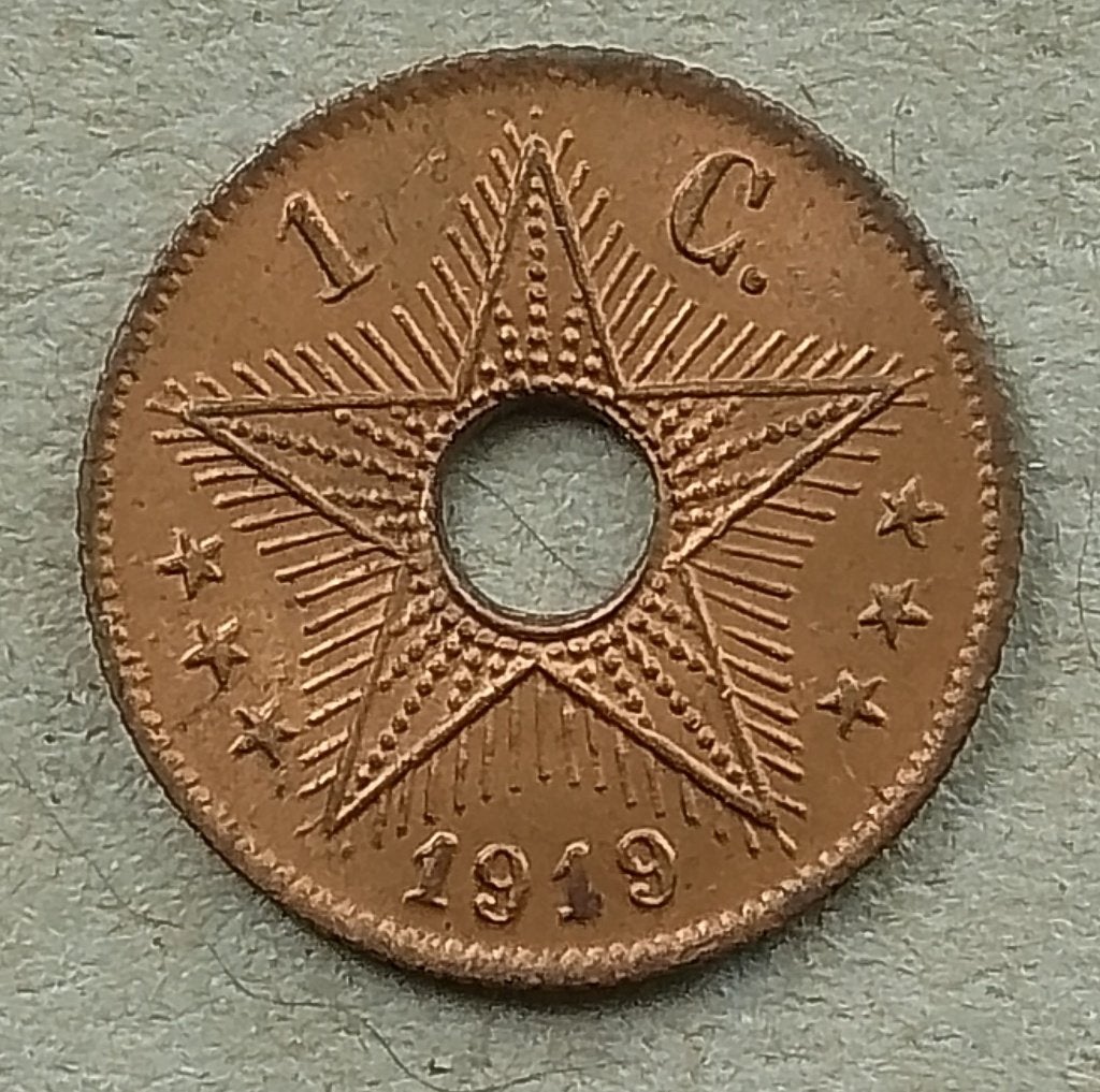 Belgisch Congo, 1 centime 1919, Ophalen of Verzenden, Overige landen, Losse munt