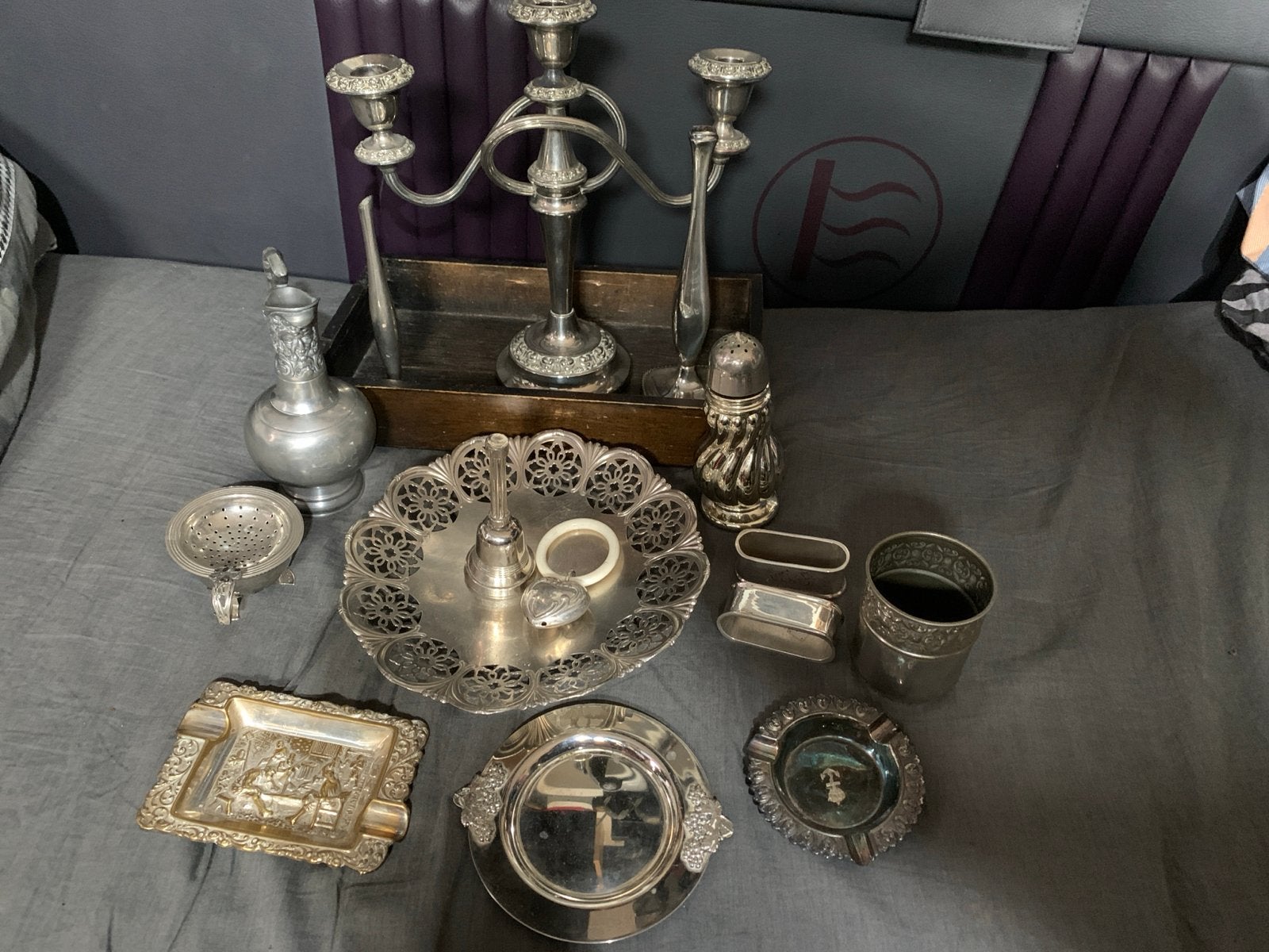 Diverse verzameling verzilverde  Antiek 15-items state New, Ophalen of Verzenden, Zilver