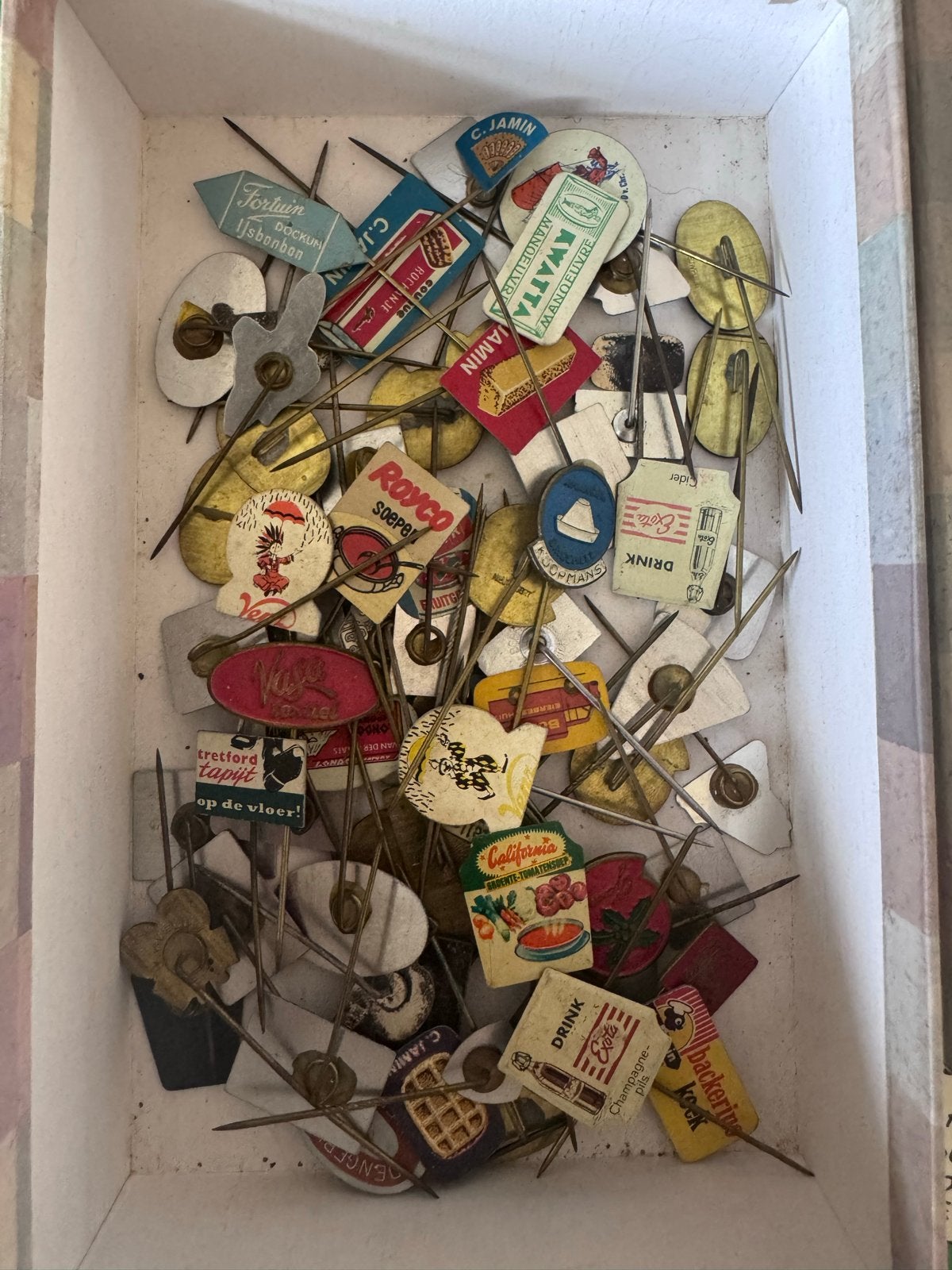 Vintage reclame speldjes / prikkers - verzameling, Verzamelen, Ophalen of Verzenden, Gebruikt