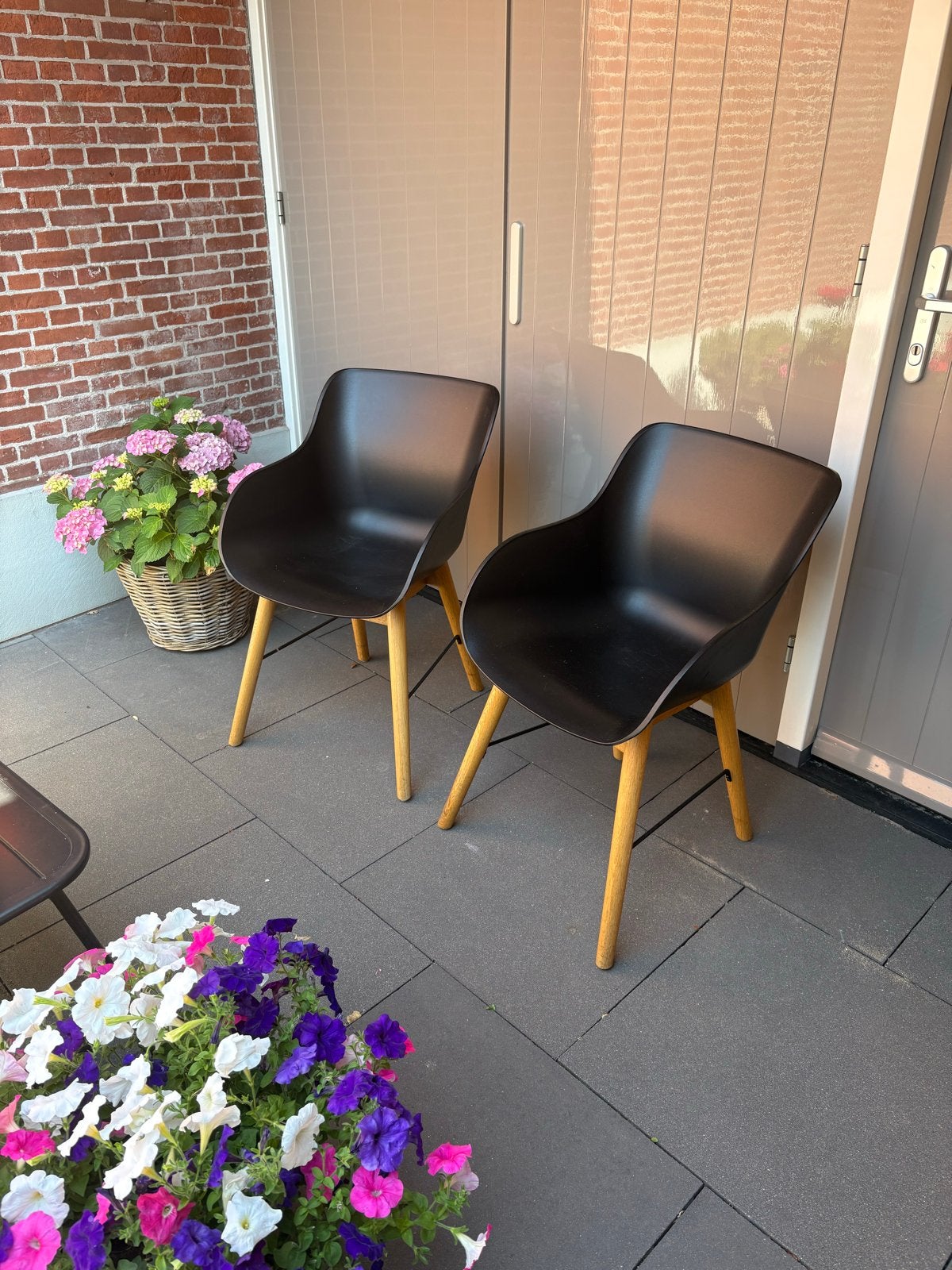 Moderne Tuinstoelen voor Veranda of Balkon (2 stuks), Ophalen, Gebruikt, Hout
