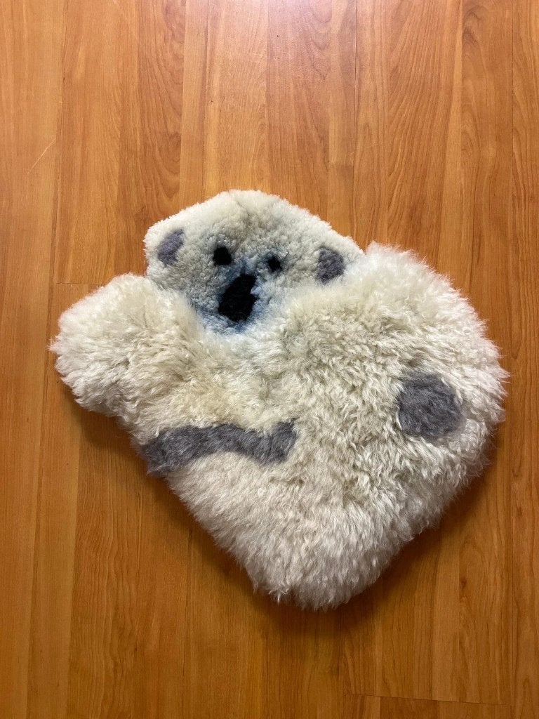 Schapenvacht kussentje panda patroon, Wit, Vierkant, Djt@dejuistetoon.eu, Ophalen of Verzenden