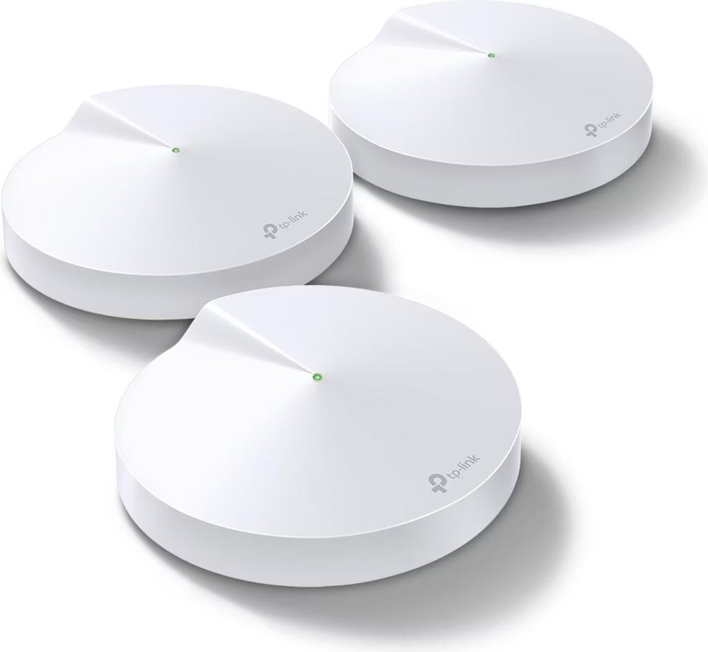 TP-Link Deco M9 Plus Mesh (3-pack) + Wandbeugels – Compleet, Computers en Software, Routers en Modems, Ophalen of Verzenden, Zo goed als nieuw