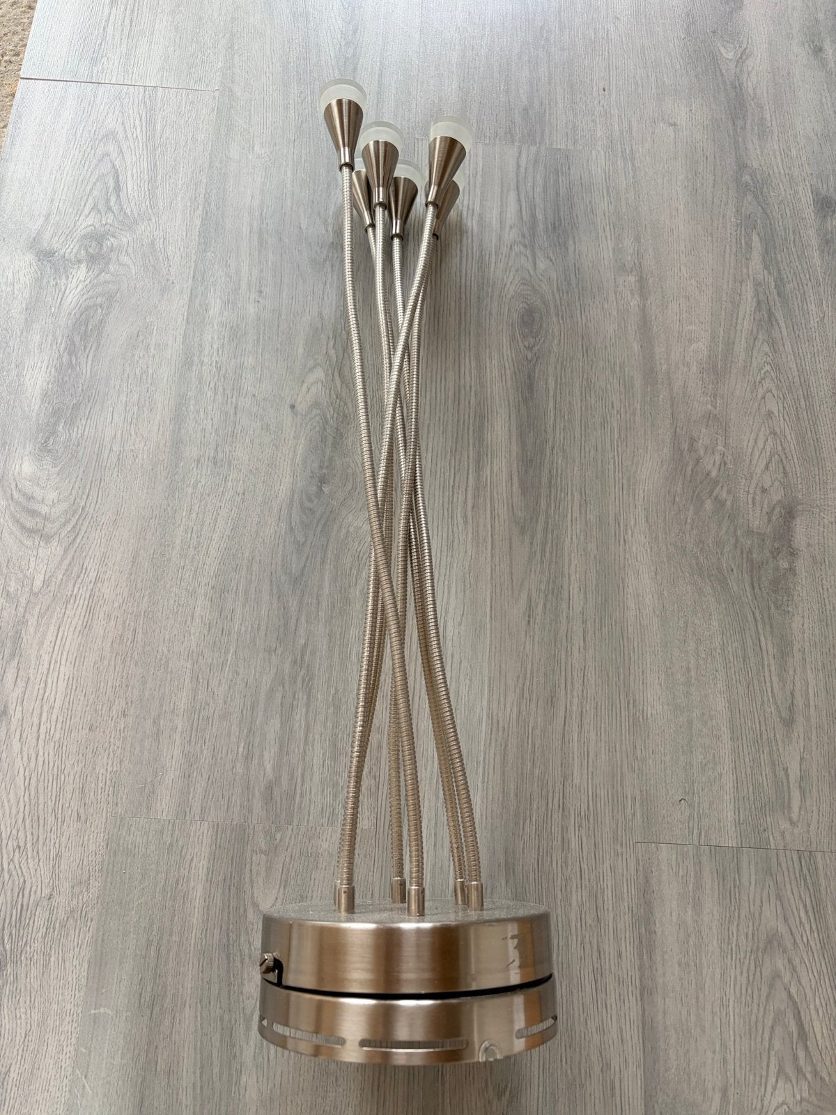 Moderne hanglamp met 5 flexibele armen, Ophalen of Verzenden, Gebruikt, Metaal, Overige fittingen