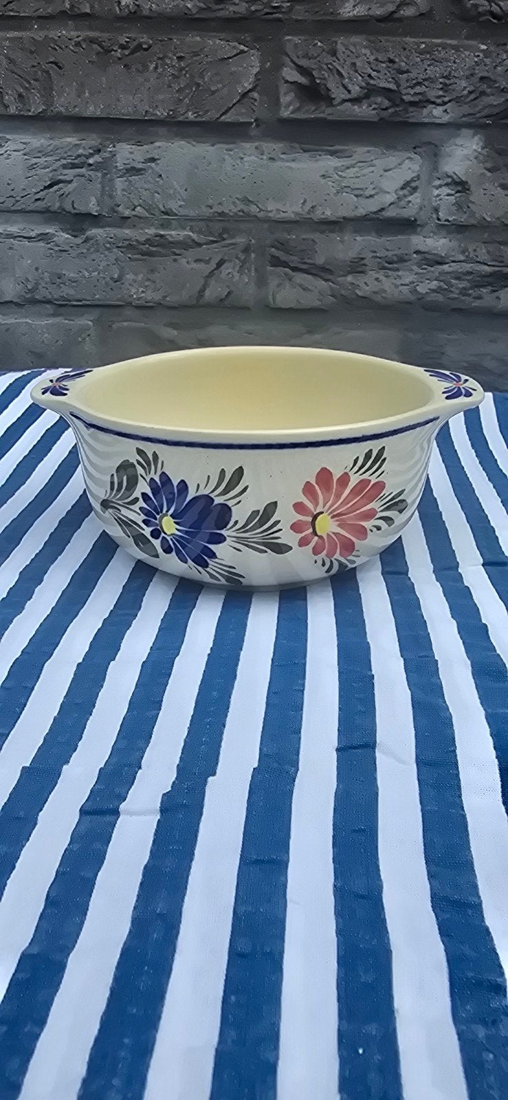 Vintage Portugese handgeschilderde keramische schaal, Ophalen of Verzenden