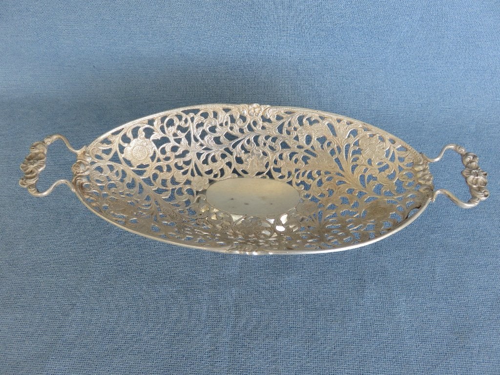Antieke bonbon schaal in zilver – ca.1900, Antiek en Kunst, Ophalen of Verzenden, Zilver