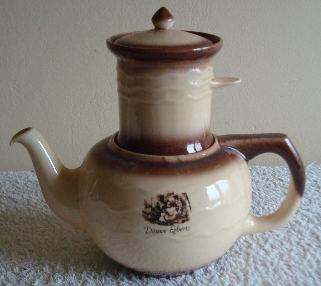 Douwe Egberts Koffiepot met filter en deksel vintage/retro, Verzenden, Overige materialen, Overige stijlen, Overige typen