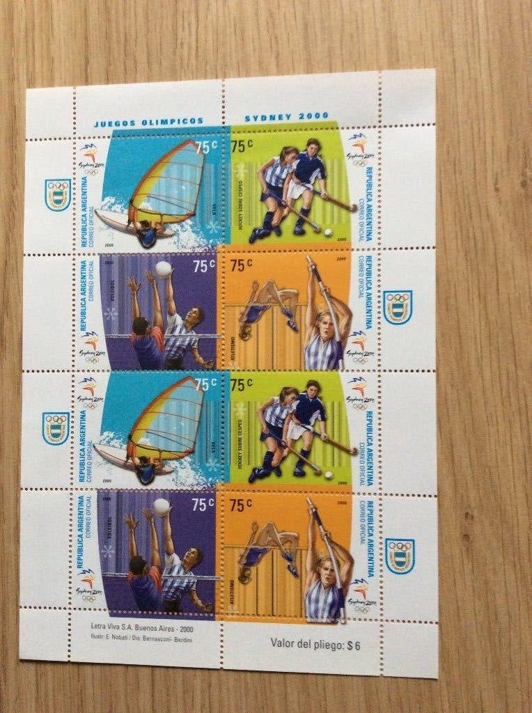 Argentinie blok uit 2000 Olympische Spelen Sydney 2000, Ophalen of Verzenden, Postfris, Sport