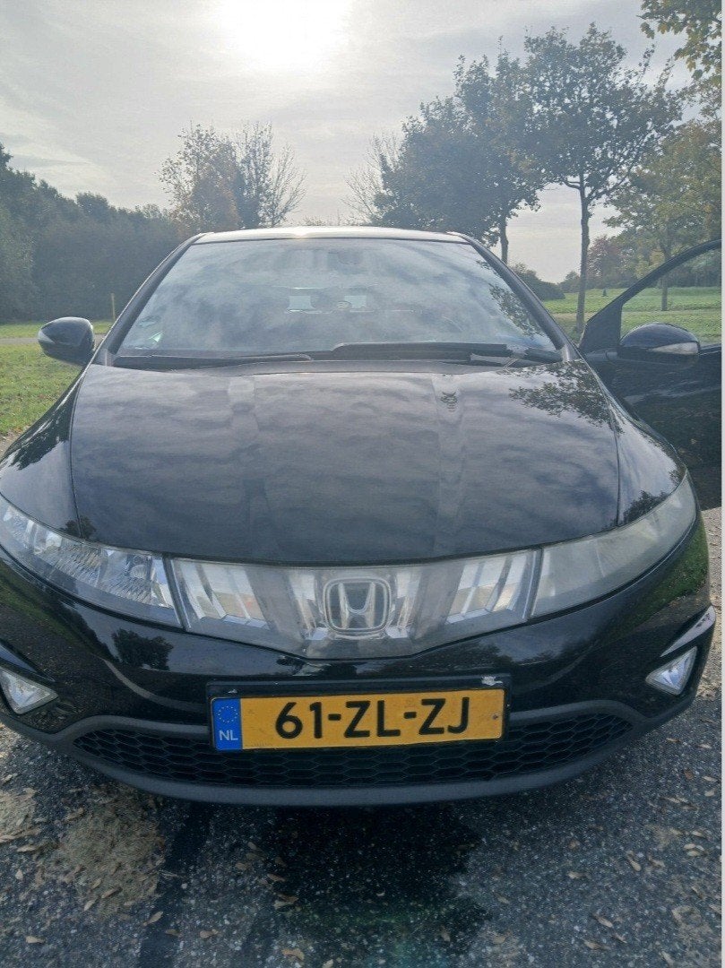 Honda Civic 1.4 I 5DR 2008  eerste eigenaar., Auto's, Stof, Zwart, 4 cilinders, Zwart