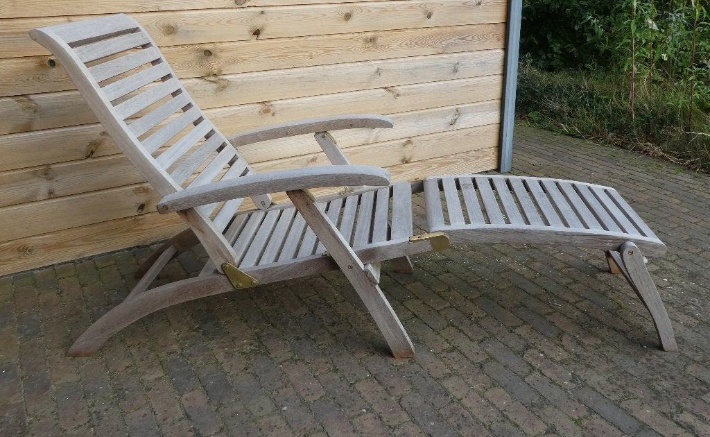 deckchair van teakhout, Ophalen, Gebruikt, Teakhout, Inklapbaar