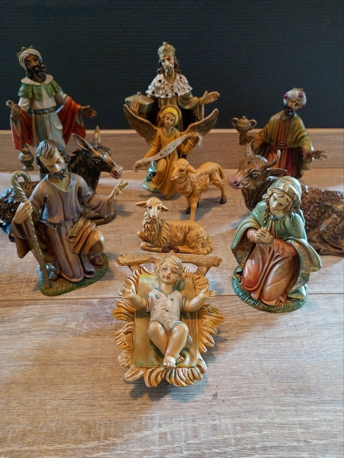 Vintage Kerststal Beelden Set - Handgemaakt in Italië, Ophalen of Verzenden, Zo goed als nieuw, Beeld(je), Christendom | Katholiek