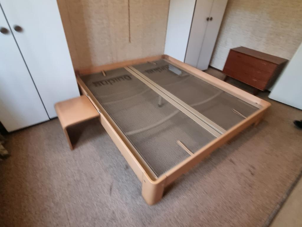 Twee persoons bed Auping Auronde beuken 180x200 + spiralen, Huis en Inrichting, Bruin, Tweepersoons, Ophalen of Verzenden, 180 cm
