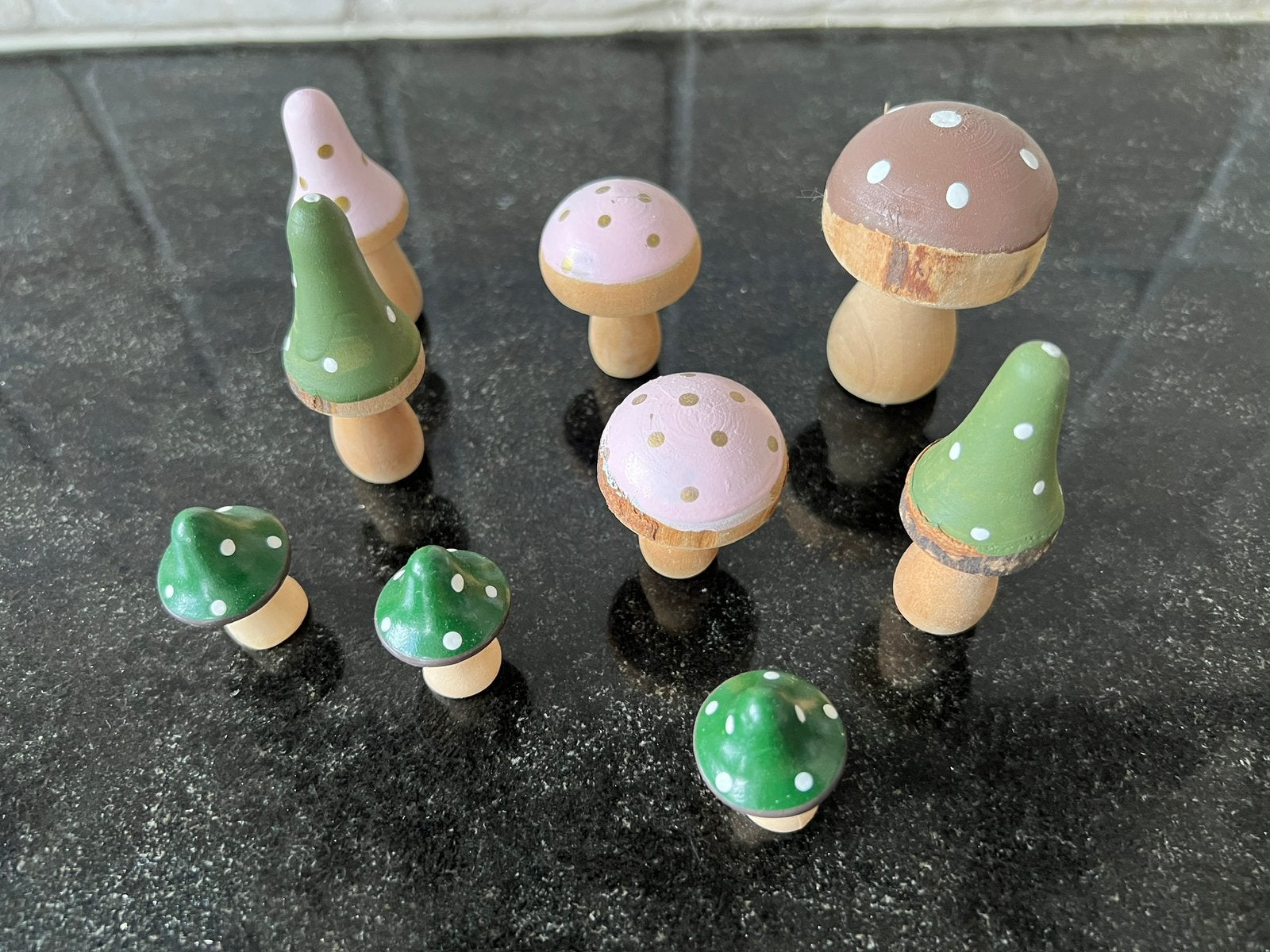 Houten paddestoelen, Ophalen of Verzenden, Zo goed als nieuw