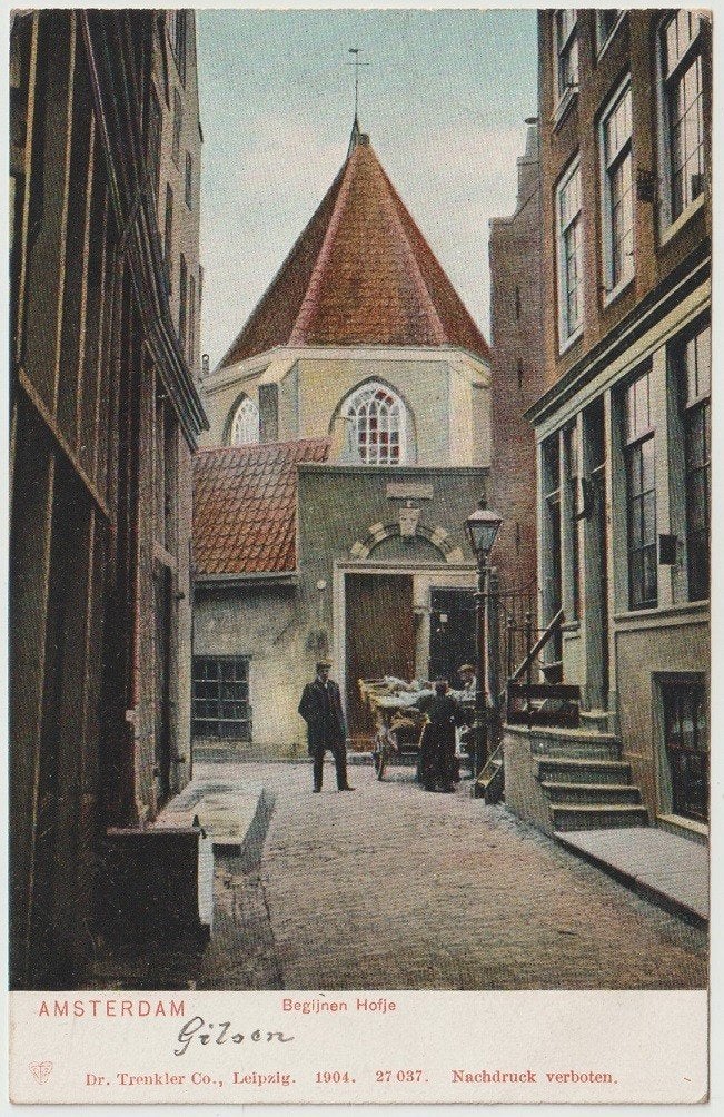 Amsterdam Begijnen Hofje Begijnensteeg Ged. Begijnensloot, Verzenden, Voor 1920, Gelopen, Noord-Holland