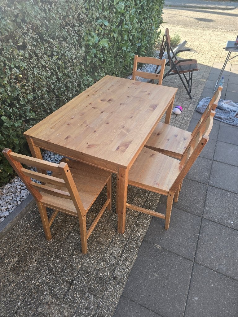 Eet tafel, Gebruikt, 200 cm of meer, Vier personen, Grenenhout