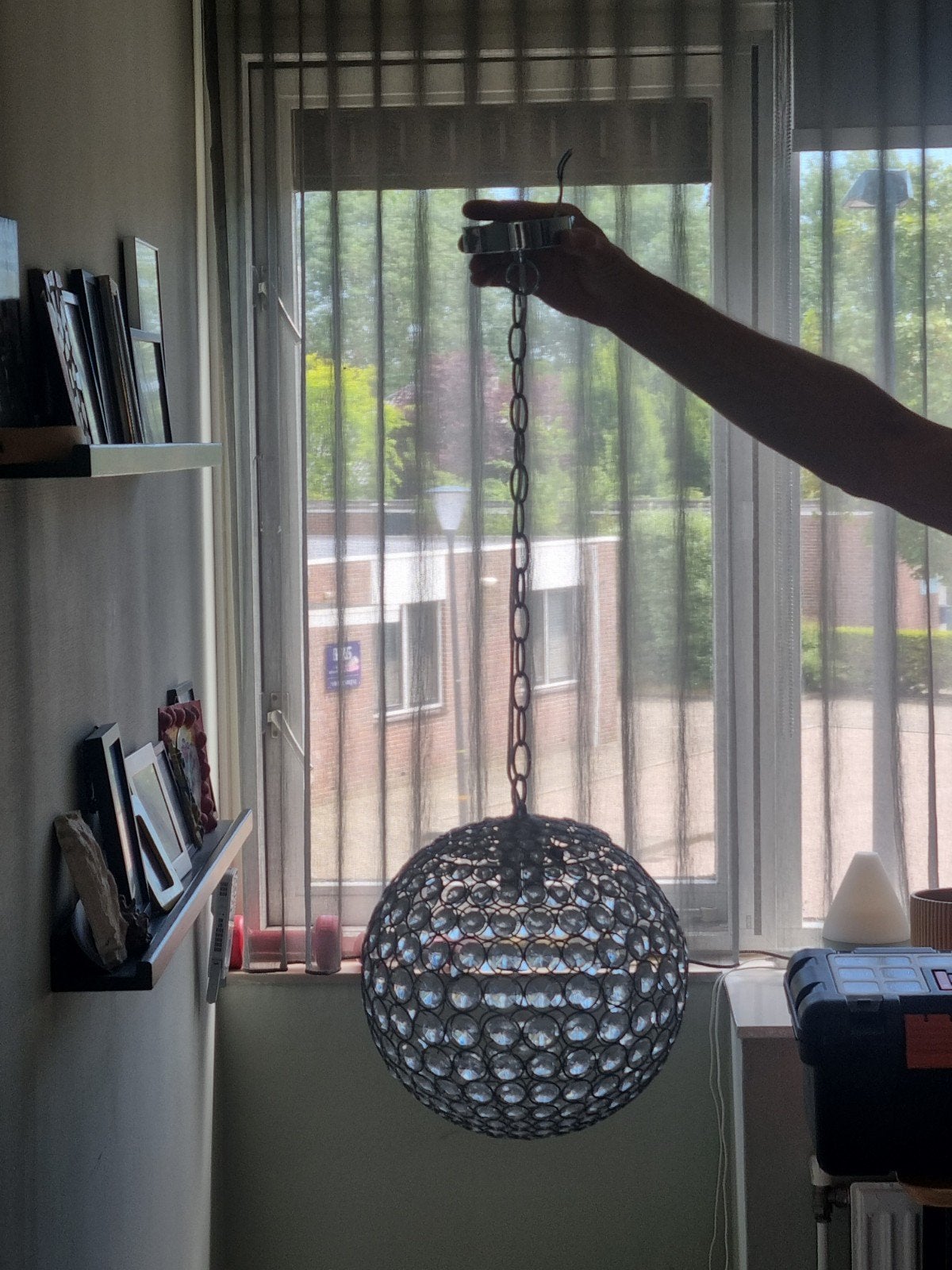 Glazen lamp, Huis en Inrichting, Lampen | Hanglampen, Ophalen, Glas