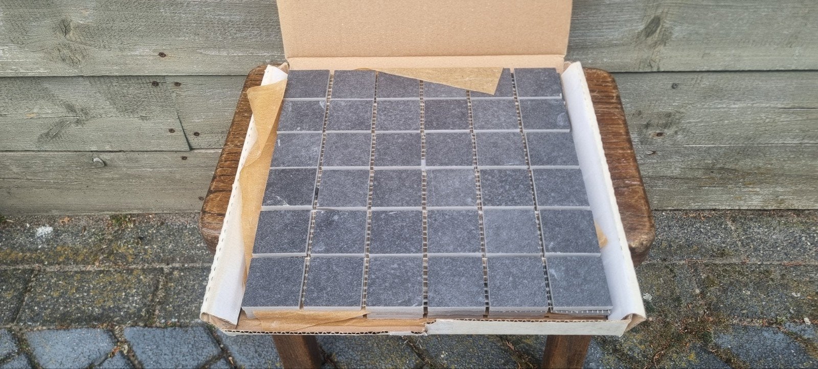 TEGELS 5X5 MOZAÏEK 30X30 GAMBINI GROUP EMILIA ANTRACITE, Ophalen of Verzenden, 20 tot 40 cm, Minder dan 5 m², 20 tot 40 cm
