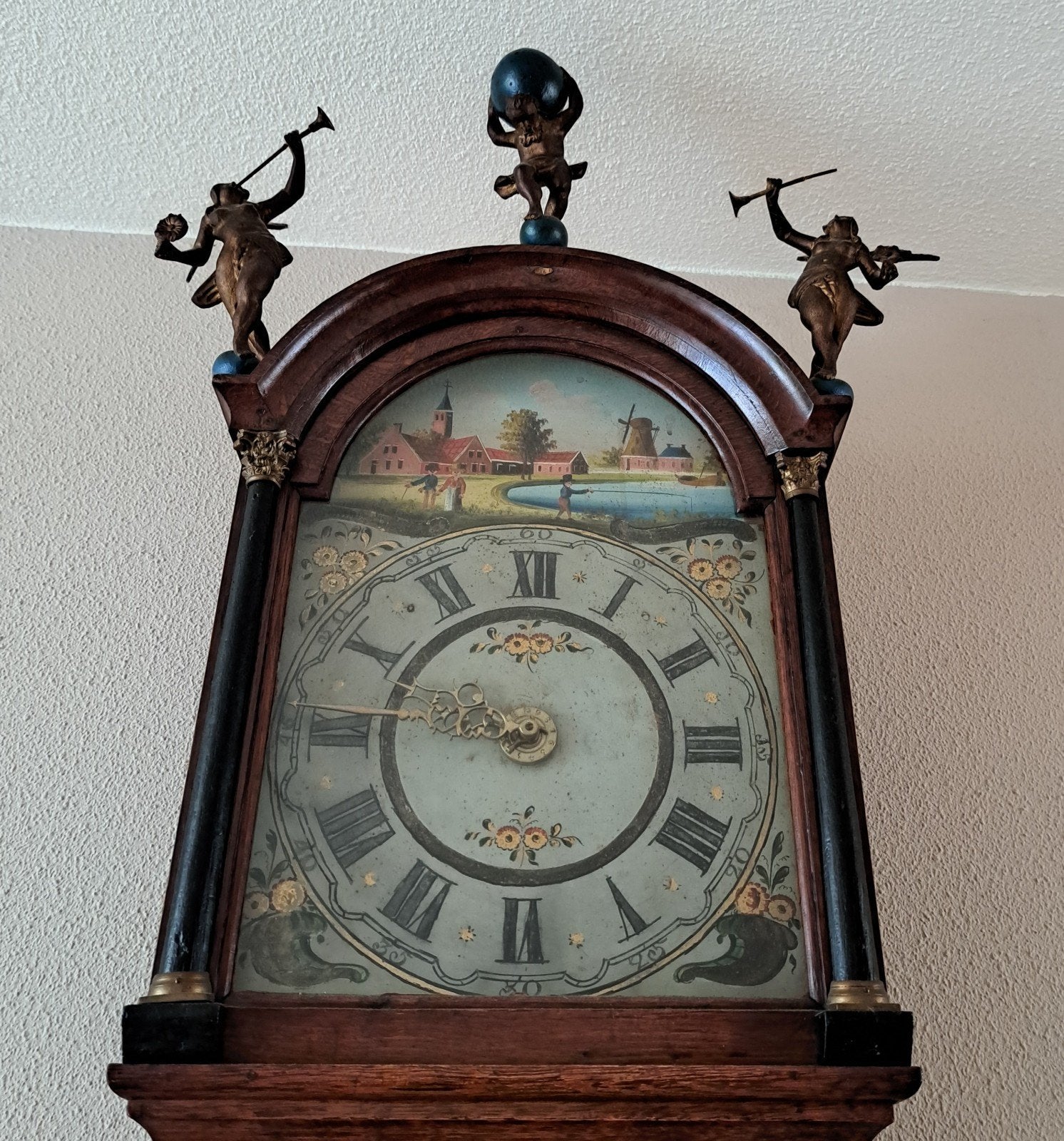 Antieke Friese Staartklok - Prachtig Uurwerk, Antiek en Kunst, Ophalen of Verzenden