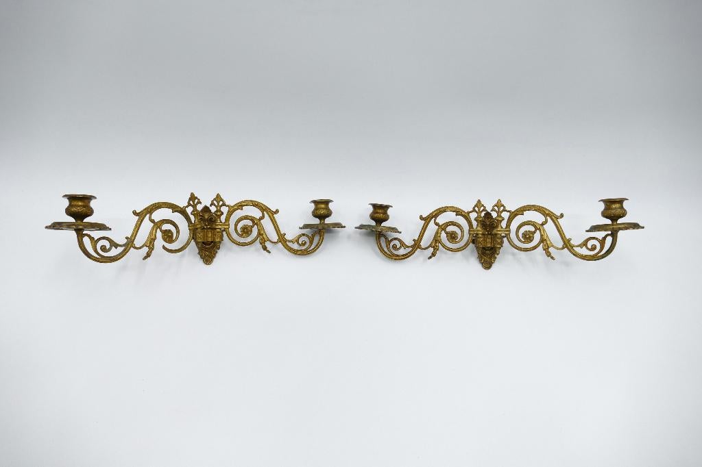 Napoleon III pianokandelaars - Frankrijk, c. 1870, Antiek en Kunst, Ophalen of Verzenden, Koper of Brons