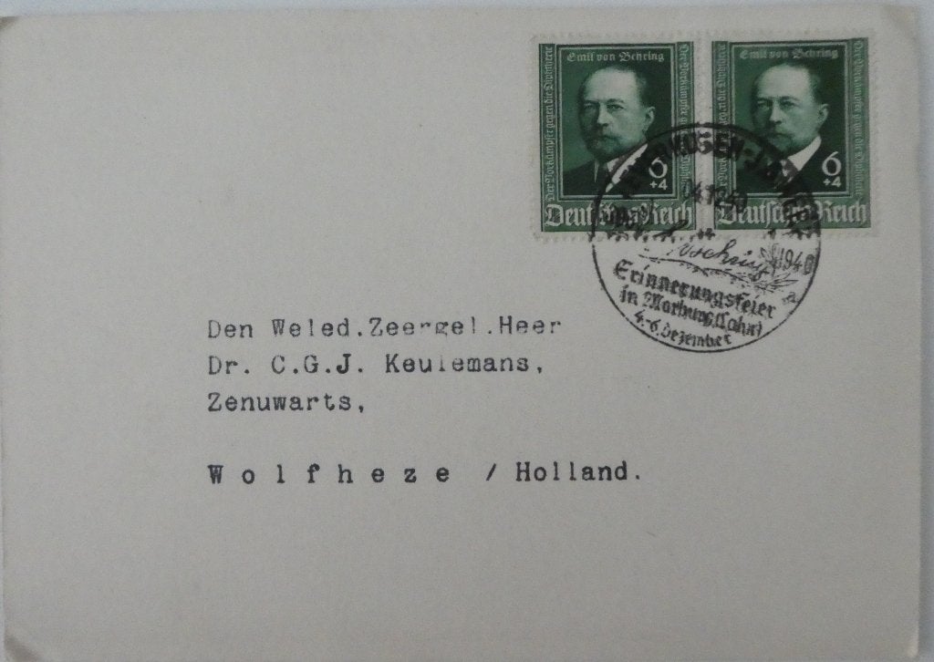 Briefkaart, 1940, Emil von Behring, Nobelprijswinnaar, Ophalen of Verzenden, Briefkaart