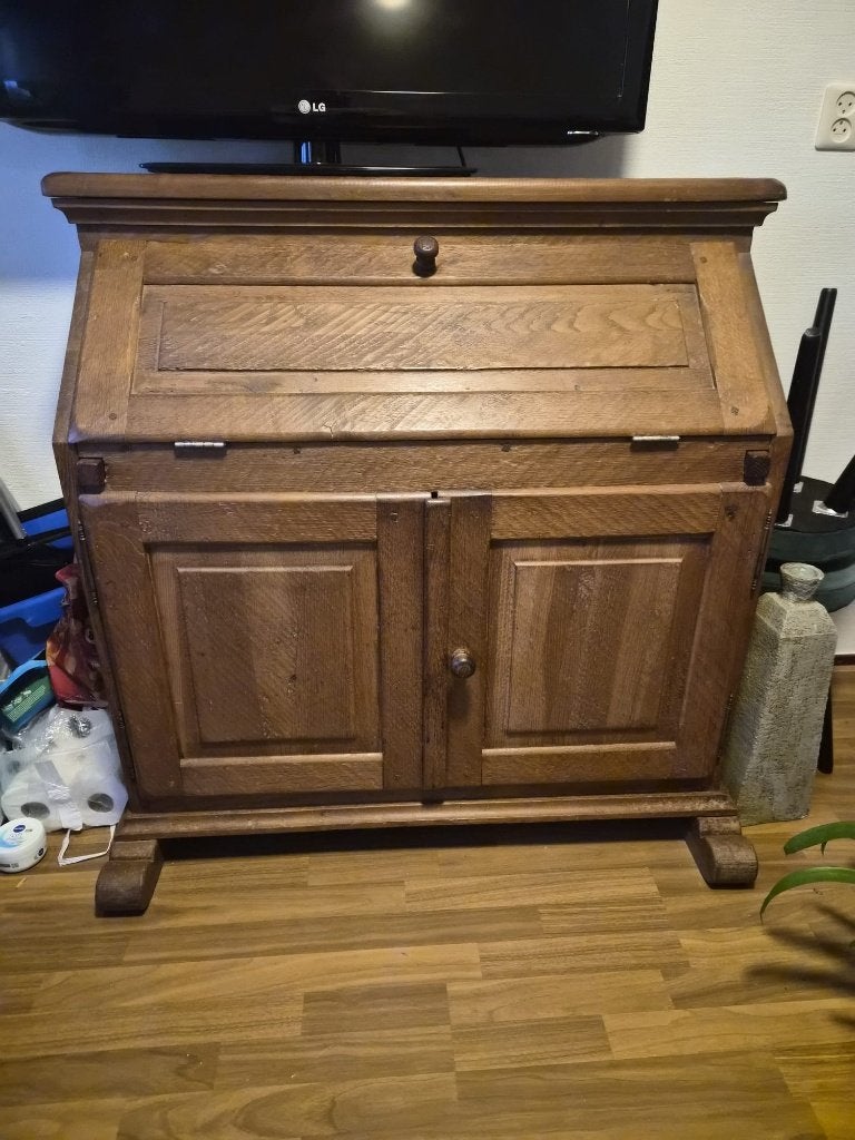 Secretaire eiken, Huis en Inrichting, Ophalen, Gebruikt