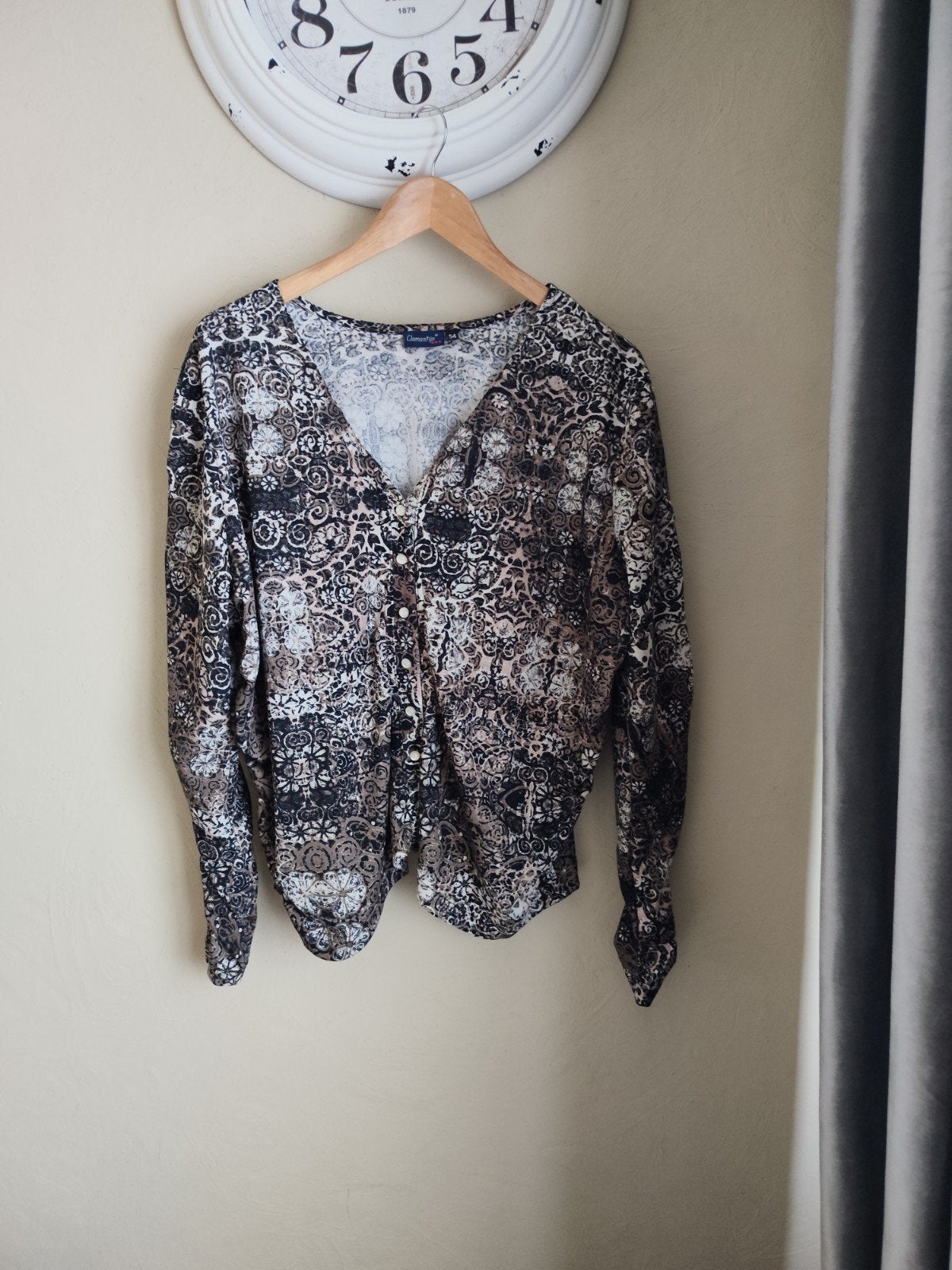 clementijn  mooi zwart/ bruin vest 54, Ophalen of Verzenden, Zo goed als nieuw, Zwart, Lange mouw