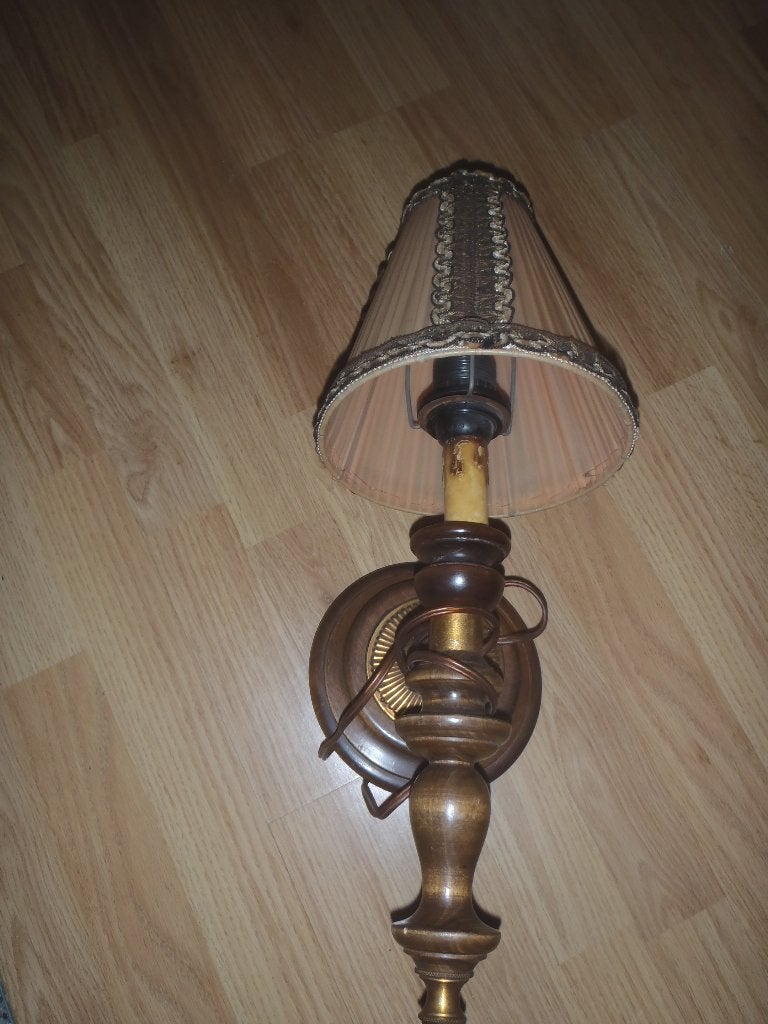 Een leuke schemerlamp eiken, Zo goed als nieuw, Schemerlamp, Bruin, E27 (groot)