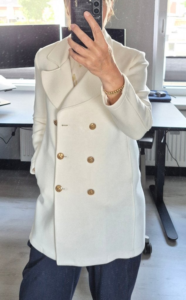Mooi lang colbert / jas van Rinascimento, maat S, Kleding | Dames, Wit, Rinascimento, Ophalen of Verzenden, Zo goed als nieuw