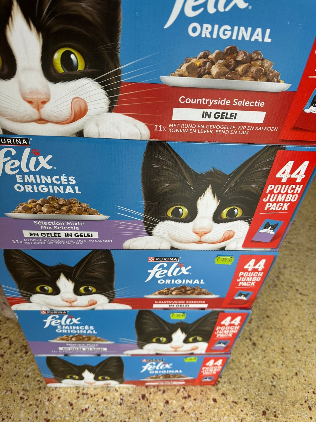 Felix vlees zakjes 44 stuks in doos, Dieren en Toebehoren, Dierenvoeding, Ophalen, Kat