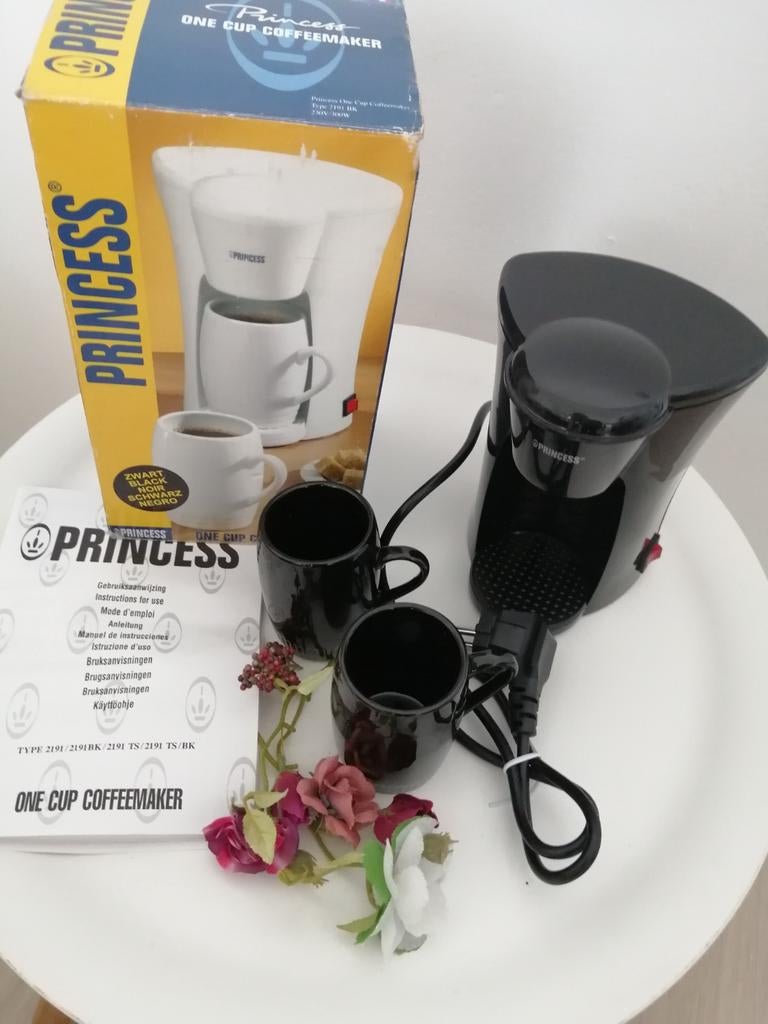 Princess One Cup Koffiezetapparaat met 2 kopjes, Koffiemachine, Gemalen koffie, Ophalen of Verzenden, Zo goed als nieuw