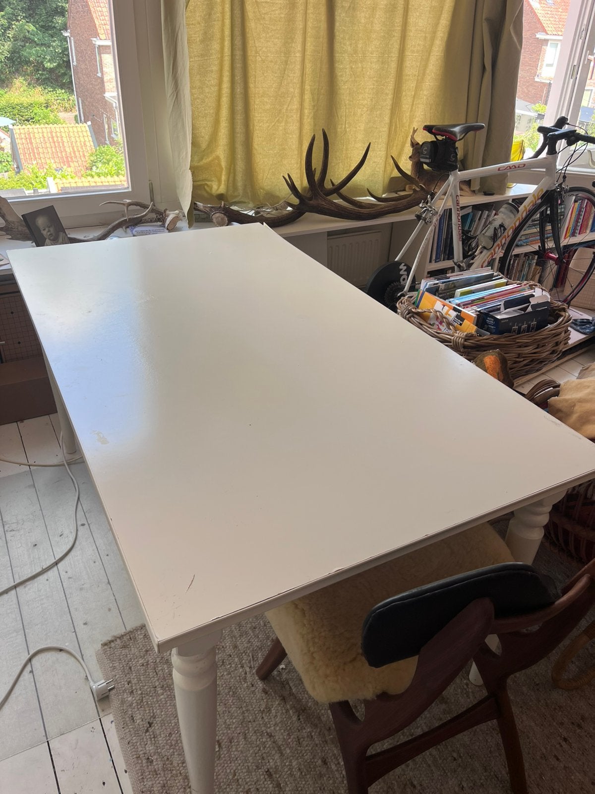 Eettafel 155x87x74cm | Gratis af te halen in Arnhem, Ophalen, Gebruikt, 50 tot 100 cm, Wit