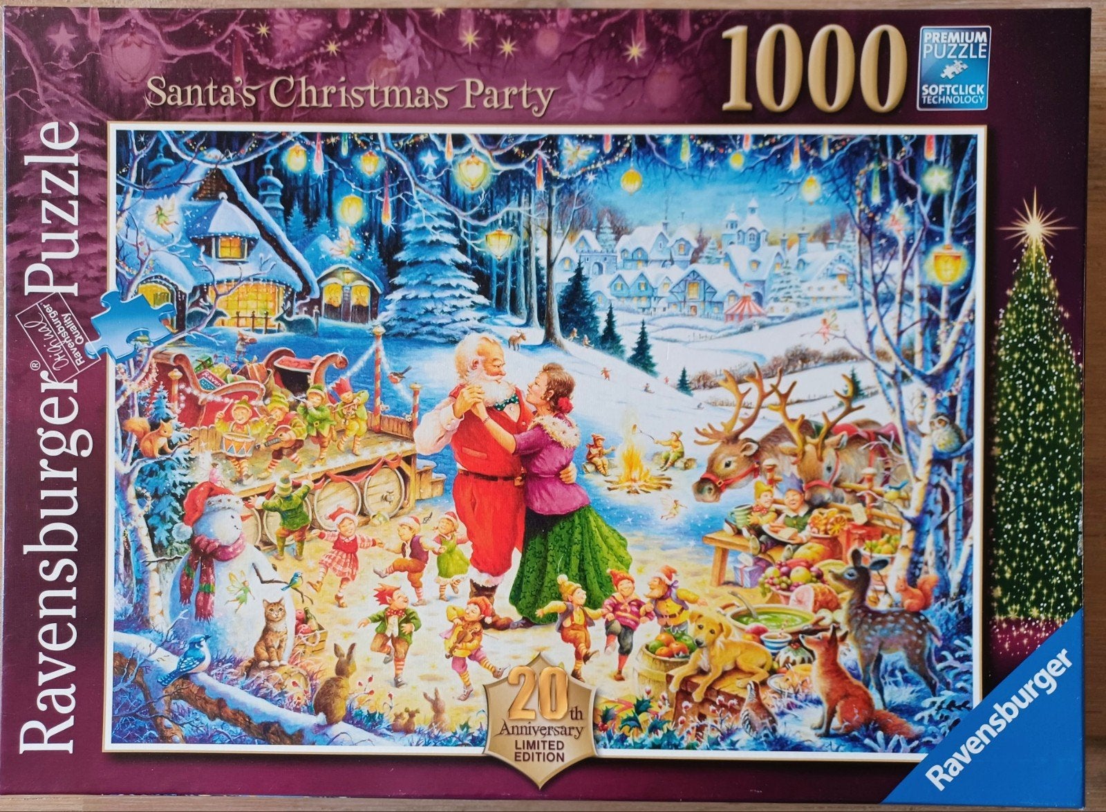 Ravensburger puzzel - Santa's Christmas Party - 1000 stukjes, Ophalen of Verzenden, 500 t/m 1500 stukjes, Zo goed als nieuw, Legpuzzel