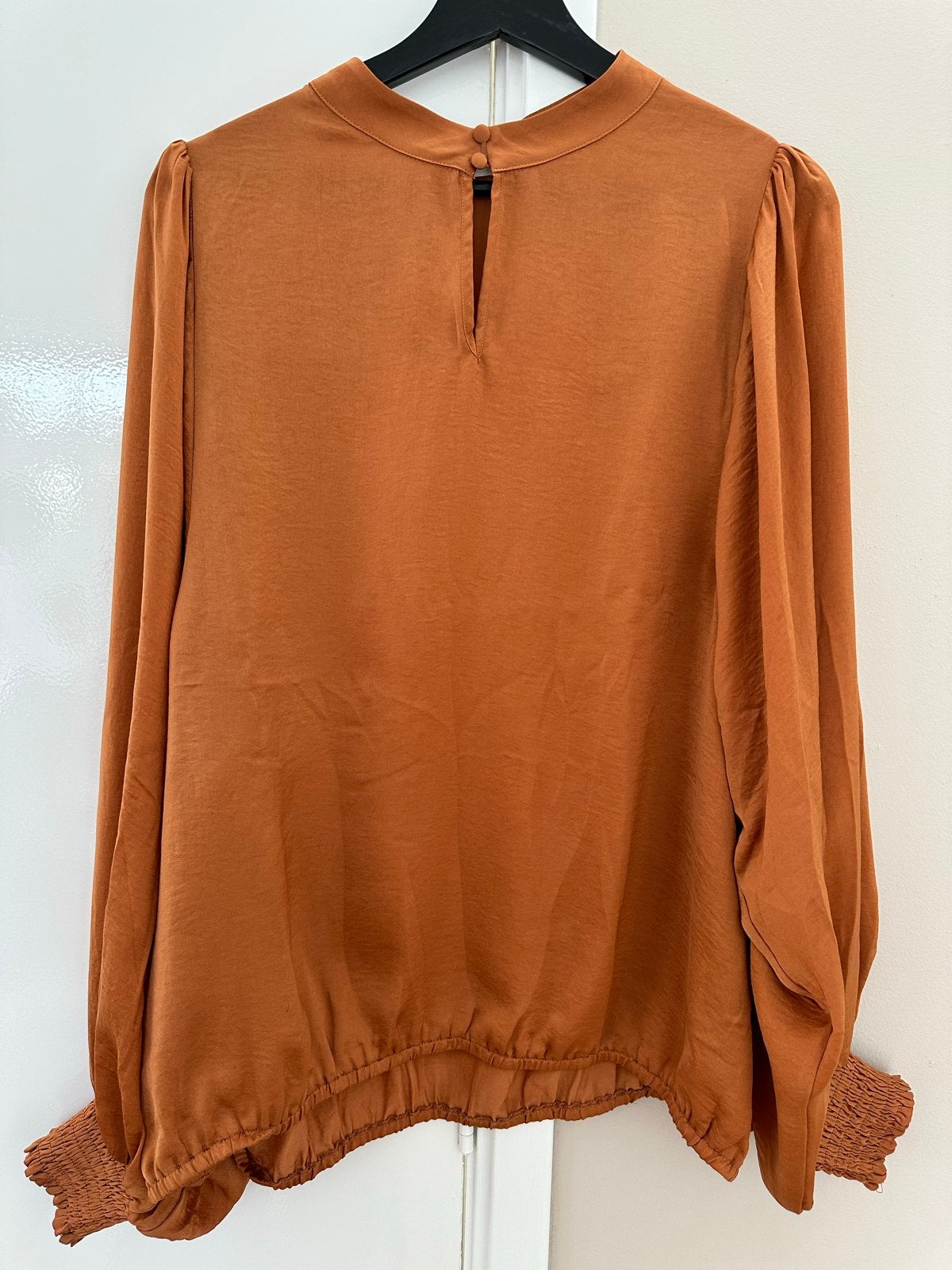 Summum Blouse Cognac Maat 44 met Blindende Mouwen ZGAN, Kleding | Dames, Ophalen of Verzenden, Zo goed als nieuw, Maat 42/44 (L)