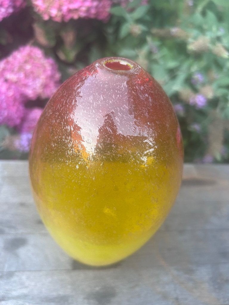 Bijzondere vaas, Huis en Inrichting, Woonaccessoires | Vazen, Ophalen, Oranje, 18 cm, Glas