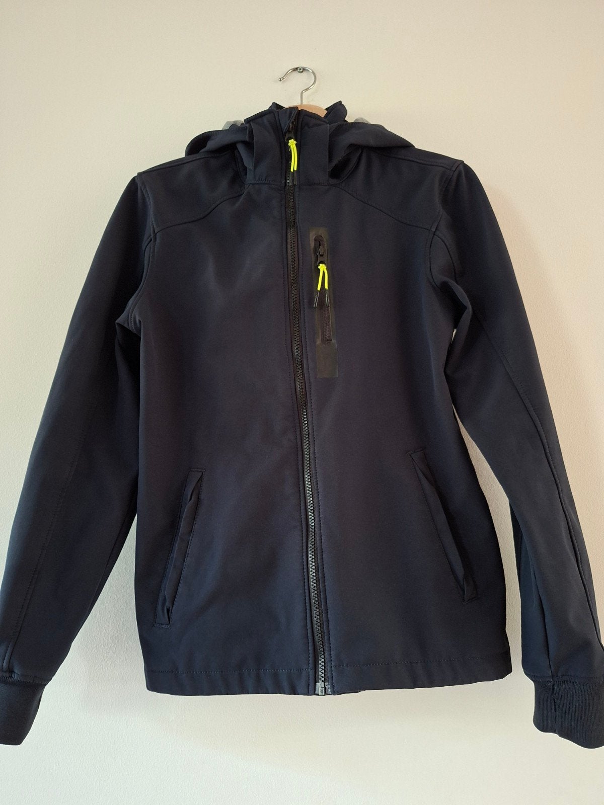 H&M Softshell Jas Donkerblauw Maat 170/14A, Gebruikt, H&M, Ophalen of Verzenden, Jongen