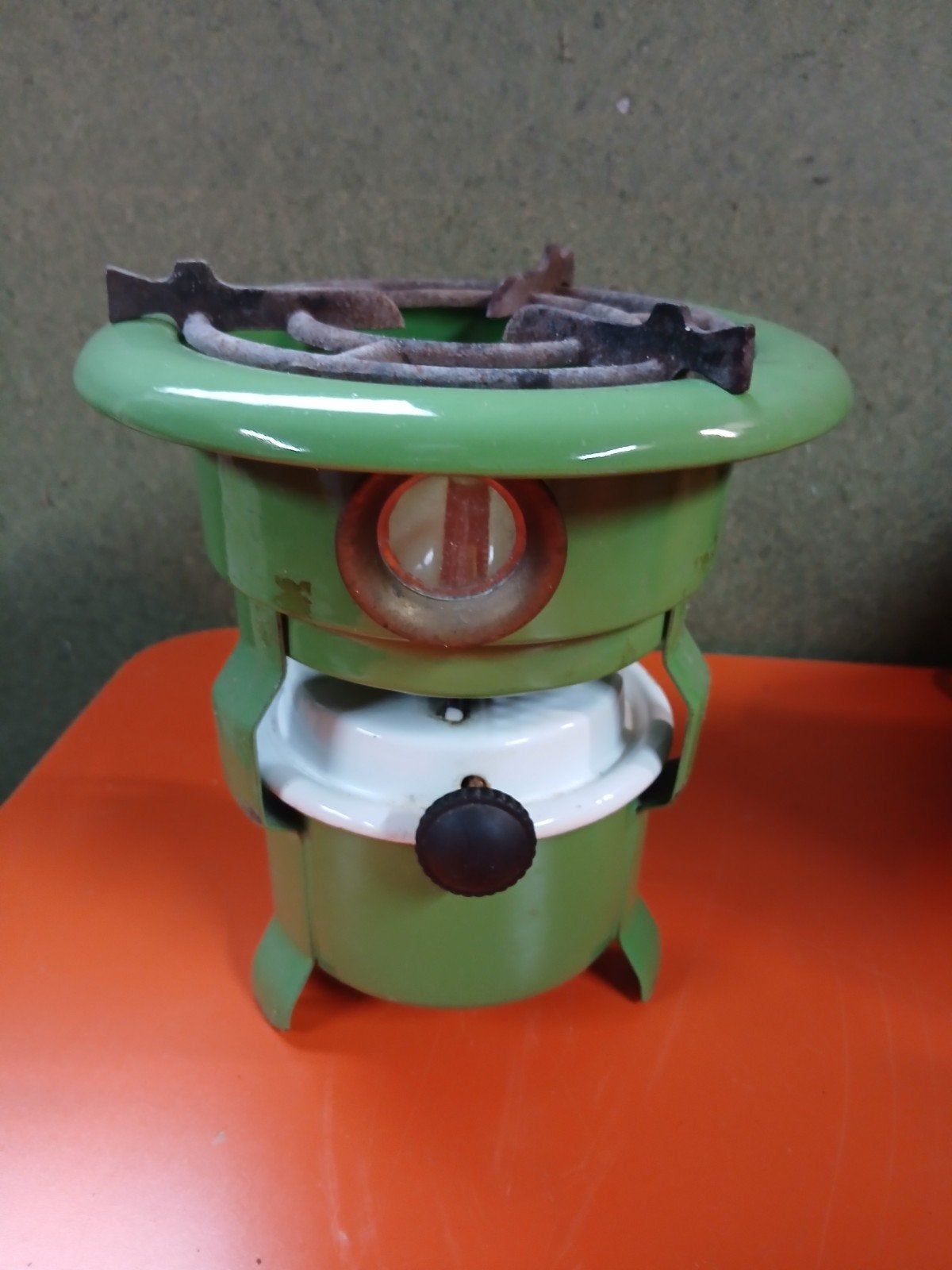 Vintage Groene Petroleum Kooktoestel - Kampeerbrander, Antiek en Kunst, Antiek | Emaille, Ophalen of Verzenden