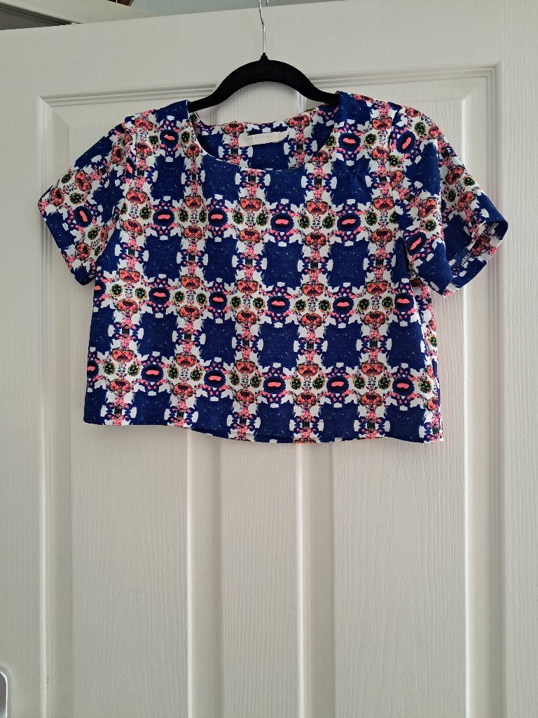 Meerkleurig zomer-topje, Zo goed als nieuw, Korte mouw, Maat 36 (S), Vera & Lucy