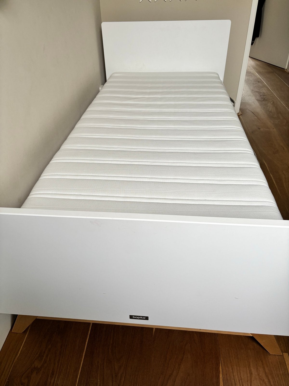 Bopita Bed met IKEA Malvik Matras - Wit, Eenpersoons, Ophalen, Gebruikt, 90 cm, Eenpersoons