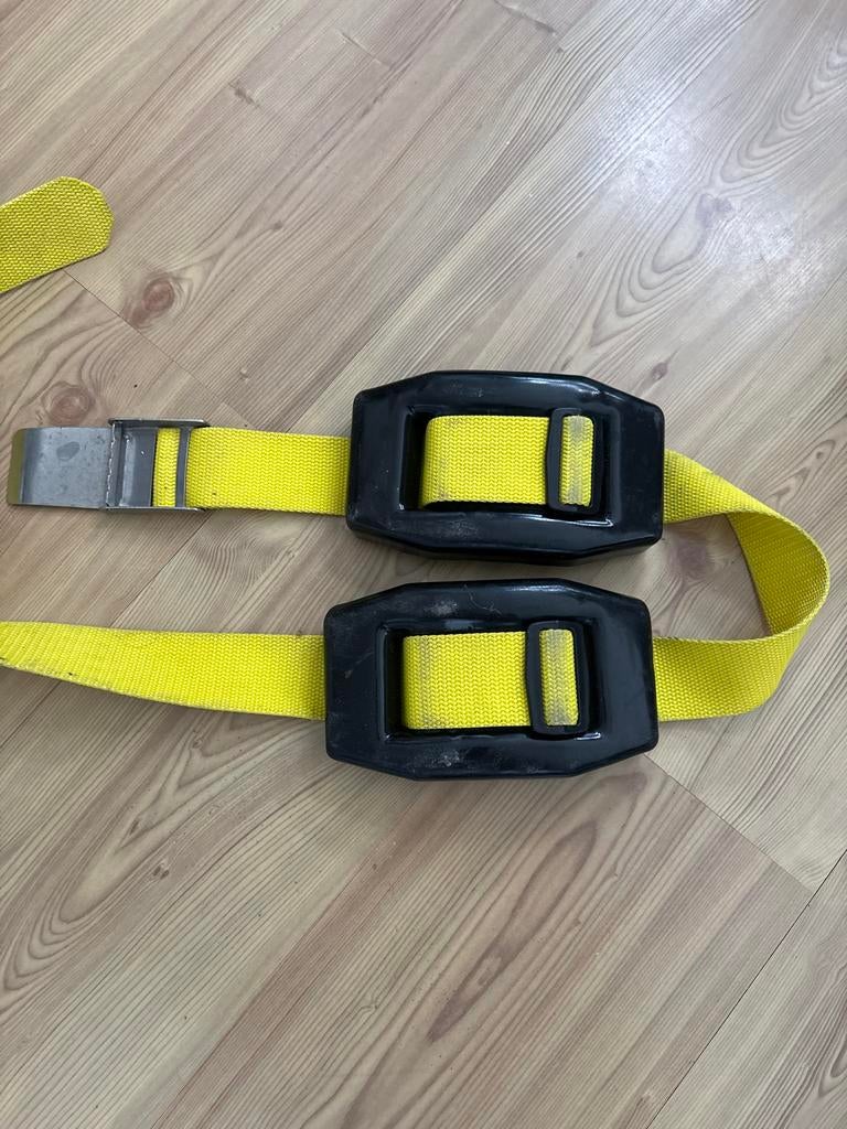 Gele duikloodgordel met 2 loodblokken, Ophalen of Verzenden, Gebruikt, Lood of Loodgordel