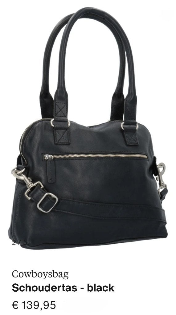 Zgan zwart leren  Cowboysbag schoudertas, Verzenden, Zo goed als nieuw, Zwart, Schoudertasje