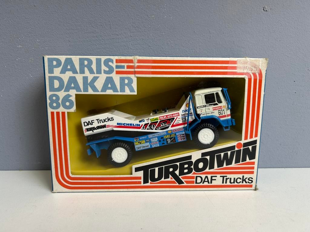 PORTEGIES DAF 3600 TURBO TWIN PARIS-DAKAR 86 601 JAN DE ROOY, Hobby en Vrije tijd, Modelauto's | 1:50, Ophalen of Verzenden, Zo goed als nieuw